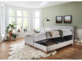 Светлосиво боксспринг легло със склад 160x200 cm Catania - Meise Möbel