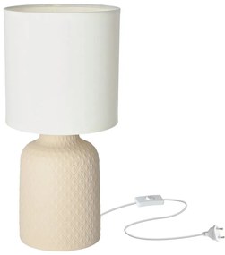 Бежова настолна лампа с текстилен абажур (височина 32 cm) Iner - Candellux Lighting