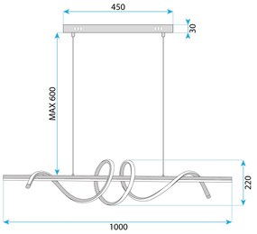 Висяща LED лампа G065-CP Gold