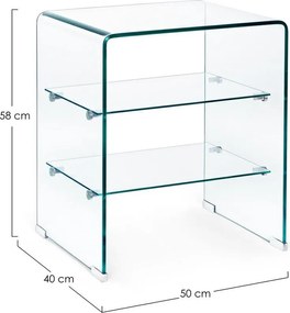 Стъклена странична масичка 40x50 cm Iride – Bizzotto