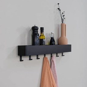Черен стенен стоманен рафт за баня Multi - Spinder Design