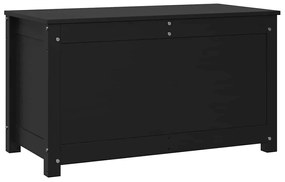 823538 vidaXL Кутия за съхранение, черен, 80x40x45,5 см, борово дърво масив