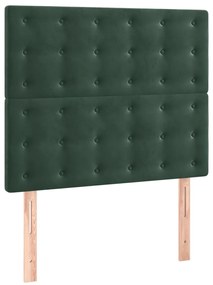 3116799 vidaXL Табла за легло, тъмнозелена, 80x5x118/128 см, кадифе