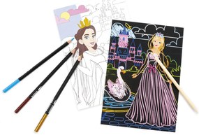 Kidea - Комплект скреч игра и книжка за оцветяване Принцеси 92253