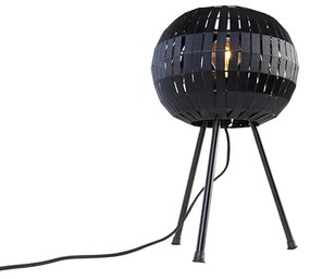 Модерна триножна настолна лампа черна - Zoë