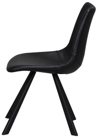 Черен трапезен стол с черни крака Alpha - Rowico