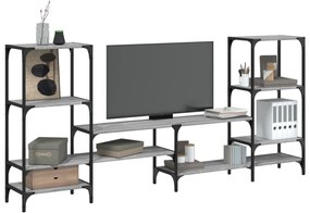842484 vidaXL ТВ шкаф, сив сонома, 206,5x28,5x95 см, инженерно дърво