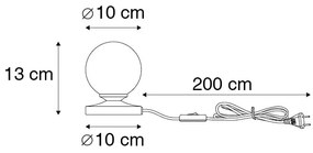 Модерна настолна лампа черна с димно стъкло - Атина