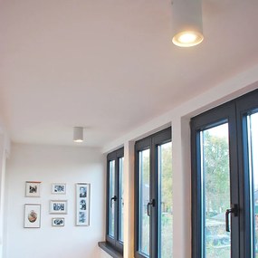 Интелигентен повърхностно монтиран прожектор бял и стоманен, накланящ се, вкл. WiFi GU10 - Rondoo up