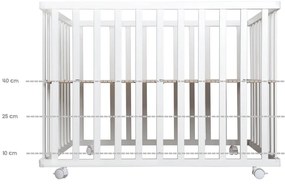 Бяла кошара за игра 100x75 cm на колелца Style – Roba