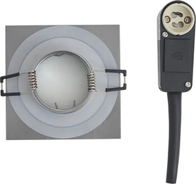 Комплект от 6 модерни вградени спота Gunmetal Square IP44 - Qure