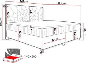 Тапицирано легло Prowansja-Gkri Skouro-140 x 200