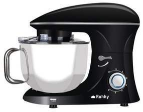 Планетарен миксер Ruhhy RH-16745, 2200W, 6.2 литра, 6 скорости, 3 приставки, Подарък пош торба и 24 шприца, Черен