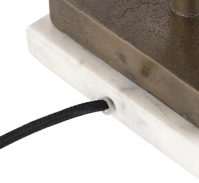 Арт Деко настолна лампа бронз с мраморна основа - Leaf