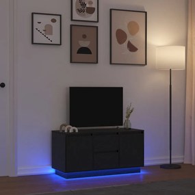 861410 vidaXL ТВ шкаф с LED осветление, черен, 100x41x50 см