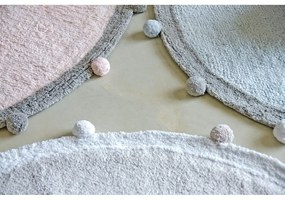 Светлосив ръчно изработен памучен детски килим подходящ за пране ø120 cm Bubbly – Lorena Canals