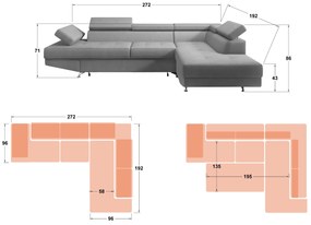 Разтегателен ъглов диван Барк М