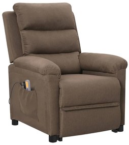 3098277 vidaXL Изправящ масажен стол, таупе, текстил