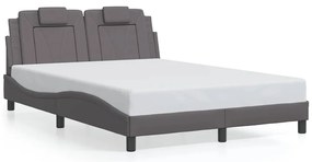 3208085 vidaXL Рамка за легло Viana без матрак, сива, 120x200 см, изкуствена кожа