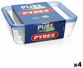 Херметическа Кутия за Обяд Pyrex Pure Glass Прозрачен Cтъкло (2,6 L) (4 броя)