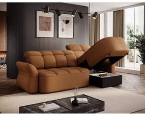 Жълт/кафяв кадифен сгъваем/с място за съхранение ъглов диван (десен ъгъл) Beneth – ELTAP