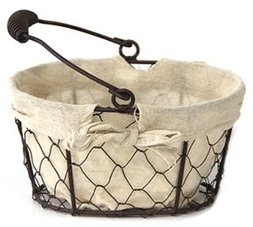 Horecano - Метален овален панер 20x15xh12 см - текстил (W1021-M)