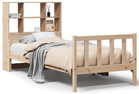 3322119 vidaXL Легло с рафтове за книги, без матрак, 90x190 см, бор масив
