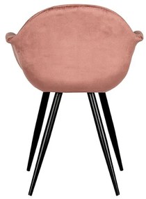 Светлорозови кадифени трапезни столове в комплект от 2 броя Forli - LABEL51