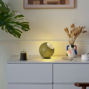 Ретро настолна лампа зелена със стъкло - Mabel