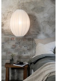 Бяло висящо осветително тяло с текстилен абажур ø 40 cm Florence – Markslöjd