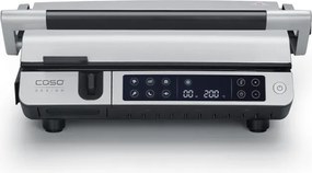 Електрическа скара 3в1 Caso Germany SteakMaster Pro, 2000W, 34х24 см, 80-240°C, Керамично покритие, Таймер, Сензорно управление, Инокс/черен