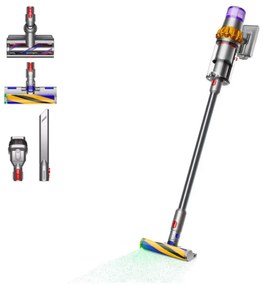 Вертикална прахосмукачка Dyson V15 Detect Аbsolute, 660W, 0.76 л, 60 мин автономия, Сензори, 3 режима, LCD, Сив