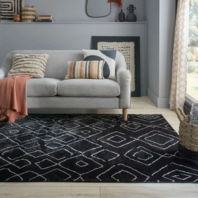 Черен килим подходящ за пране 160x230 cm Imran – Flair Rugs
