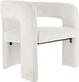 Бяло кресло от рипсено кадифе Vigor – Leitmotiv