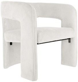 Бяло кресло от рипсено кадифе Vigor – Leitmotiv
