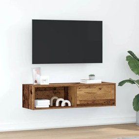 861486 vidaXL ТВ шкаф Старо дърво 100x31x25,5 см Инженерна дървесина