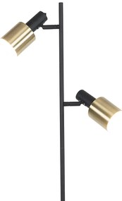 Интелигентна подова лампа черна със злато с 2 Wi-Fi A60 - Stijn