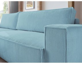 Светлосин велурен разтегателен диван Nihad - Bobochic Paris