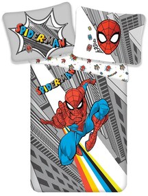 Сиво памучно бебешко спално бельо Spiderman, 140 x 200 cm Spider man - Jerry Fabrics