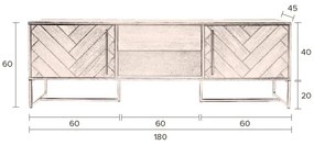Масичка за телевизор от дъб 180x60 cm Class - Dutchbone