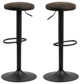 Сив тапициран бар стол с регулируема височина (височина на седалката 62 cm) Finch – Actona