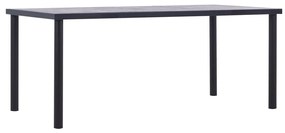 281860 vidaXL Трапезна маса, черно и бетонно сиво, 180х90х75 см, МДФ