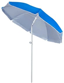 Плажен чадър MUHLER 2119 1008628, Ø160 см, Висок 195 см, 8 ребра, UV защита UPF 50+, Чупещо рамо, Син