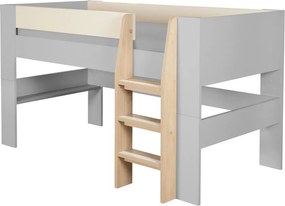 Бежово детско легло 90x200 cm повдигнато без ламелно дъно Loft – Roba