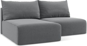 Сив кадифен сгъваем/с място за съхранение ъглов диван (ляв ъгъл) Kalena – Makamii
