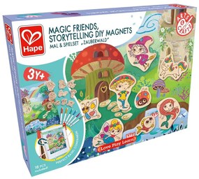 Hape - Творчески комплект,Направи си сам магнити, Вълшебни приятели, 18 части