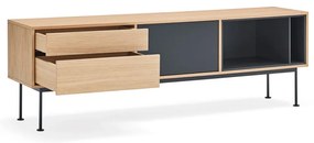 Антрацитно сив ТВ скрин с дъбов фурнир Yoko - Teulat