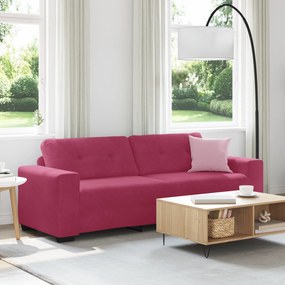 4105138 vidaXL 3-местен диван  Бордо 180 см от велур