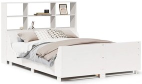 3323810 vidaXL Легло с етажерка за книги, без матрак, 120x200 см, дърво масив