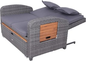 Сив градински диван от изкуствен ратан Bari – Garden Pleasure